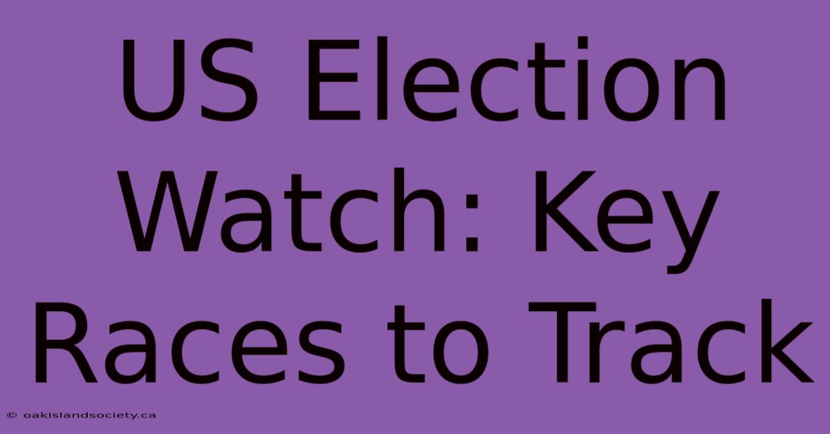 US Election Watch: Key Races To Track