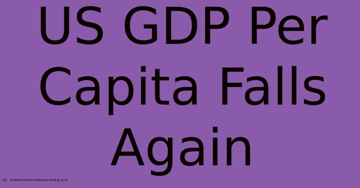 US GDP Per Capita Falls Again