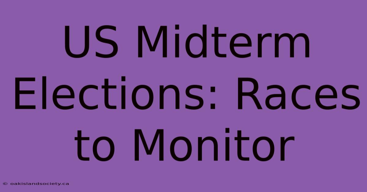 US Midterm Elections: Races To Monitor 