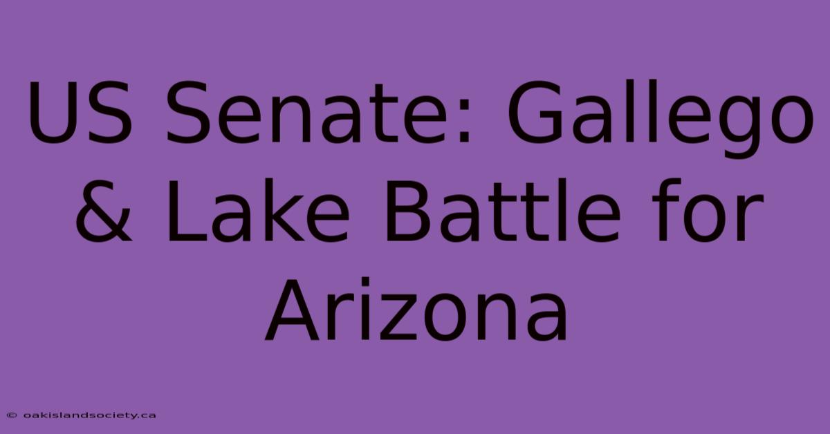 US Senate: Gallego & Lake Battle For Arizona 