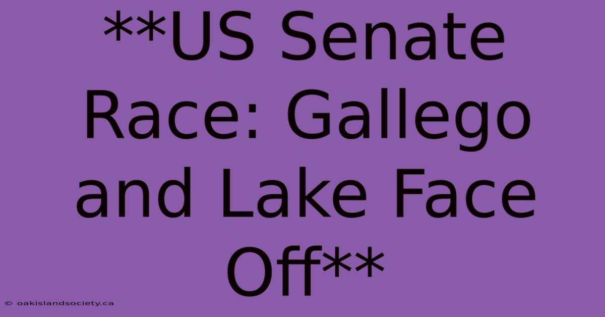 **US Senate Race: Gallego And Lake Face Off** 