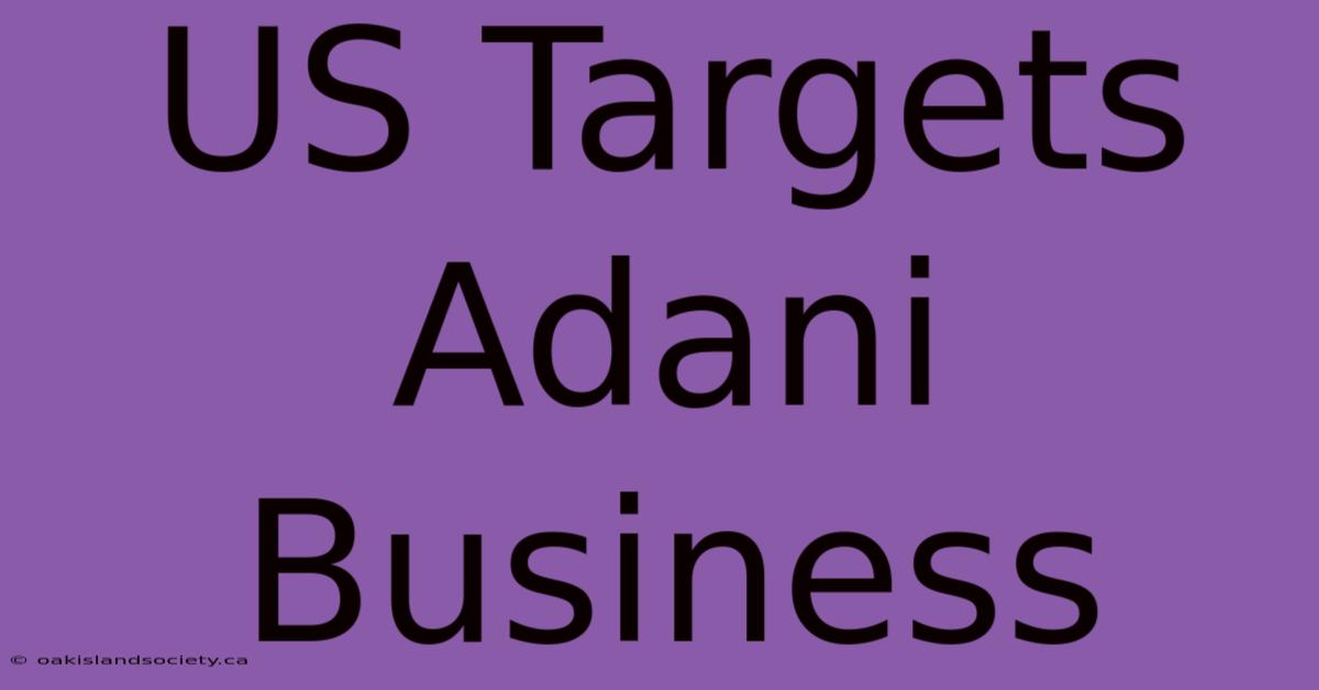 US Targets Adani Business