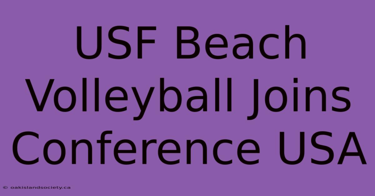 USF Beach Volleyball Joins Conference USA