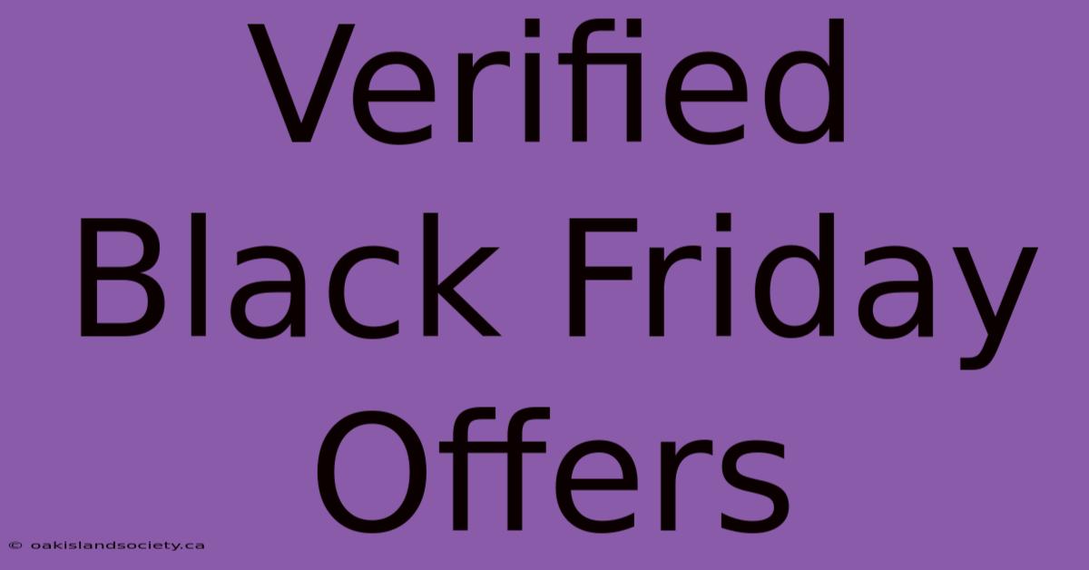 Verified Black Friday Offers