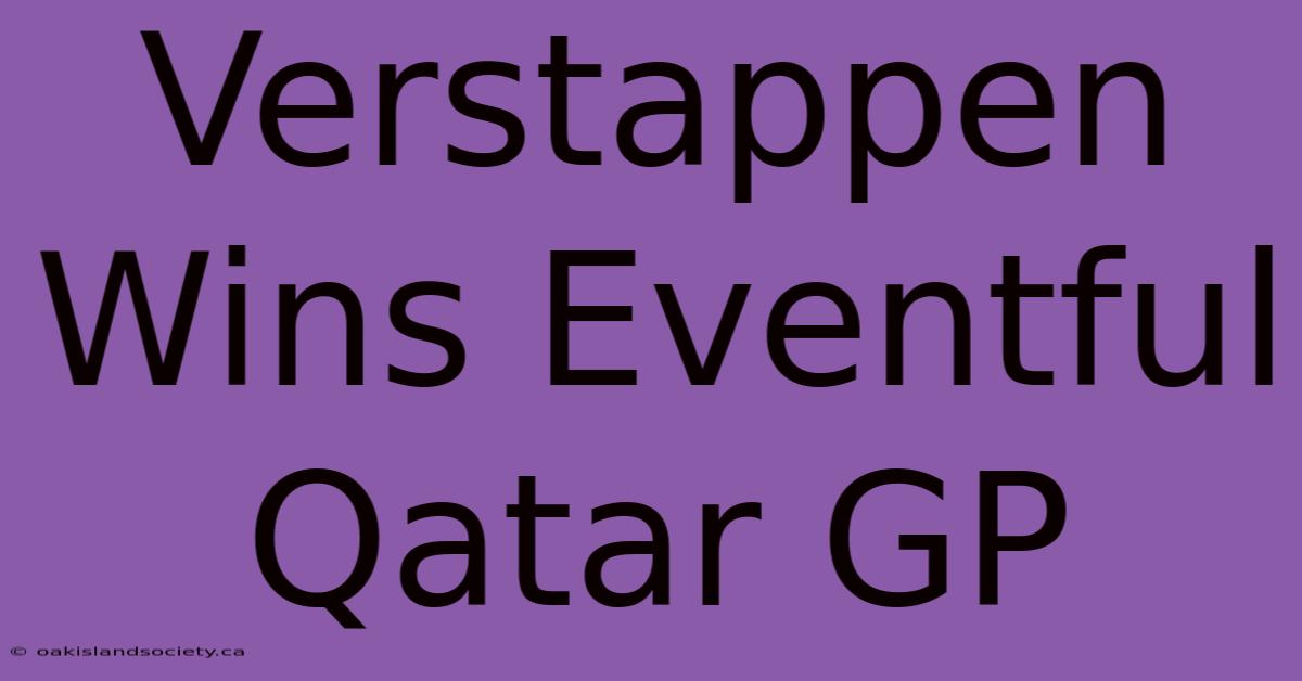 Verstappen Wins Eventful Qatar GP