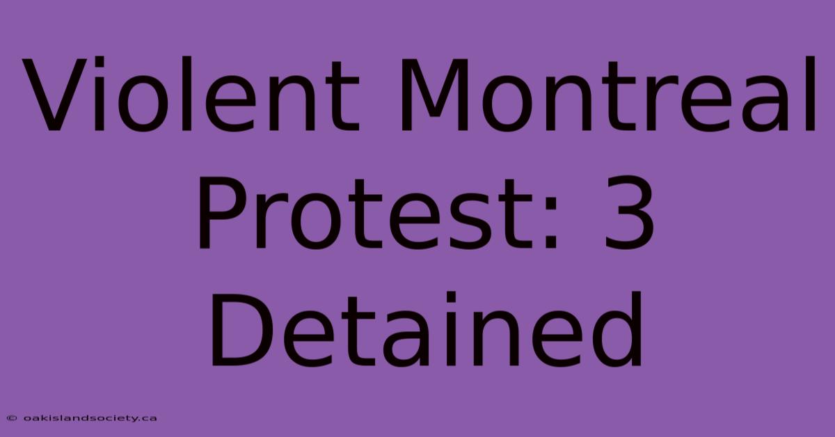 Violent Montreal Protest: 3 Detained