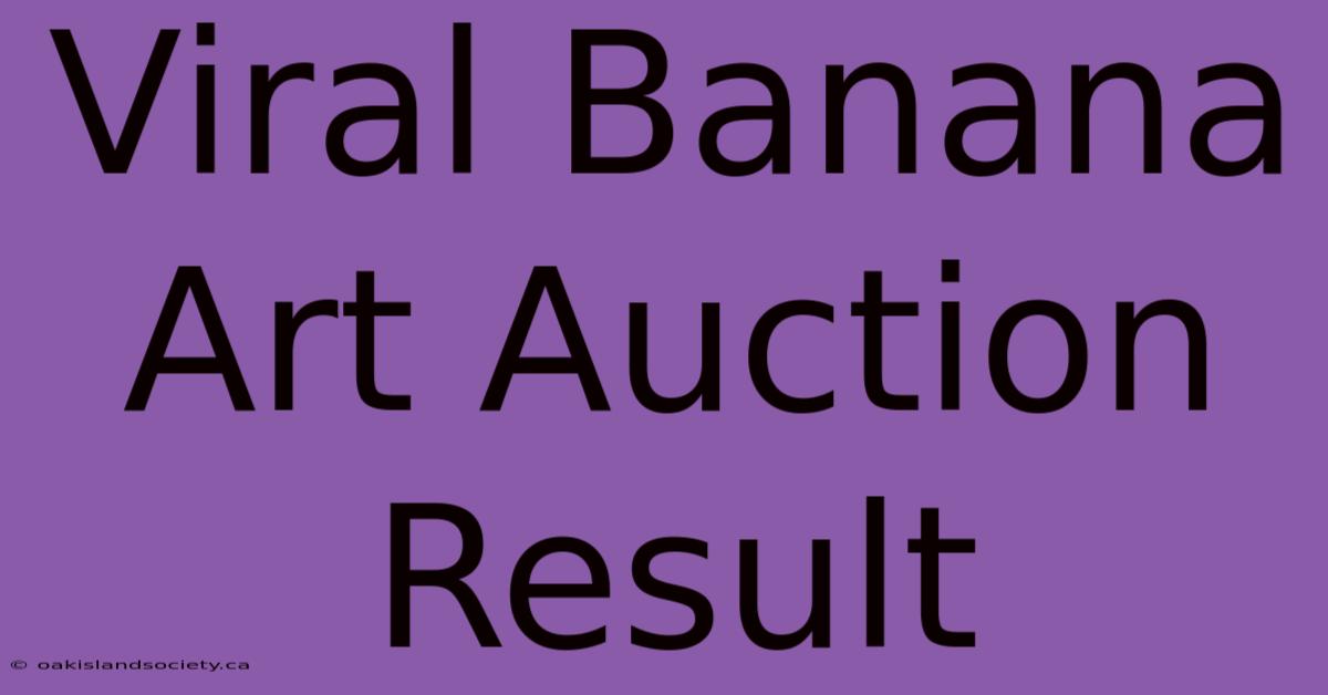 Viral Banana Art Auction Result