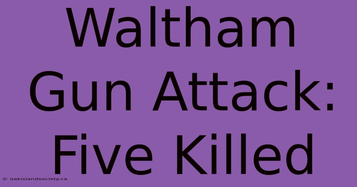 Waltham Gun Attack: Five Killed