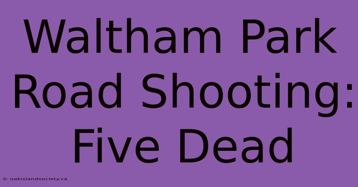 Waltham Park Road Shooting: Five Dead