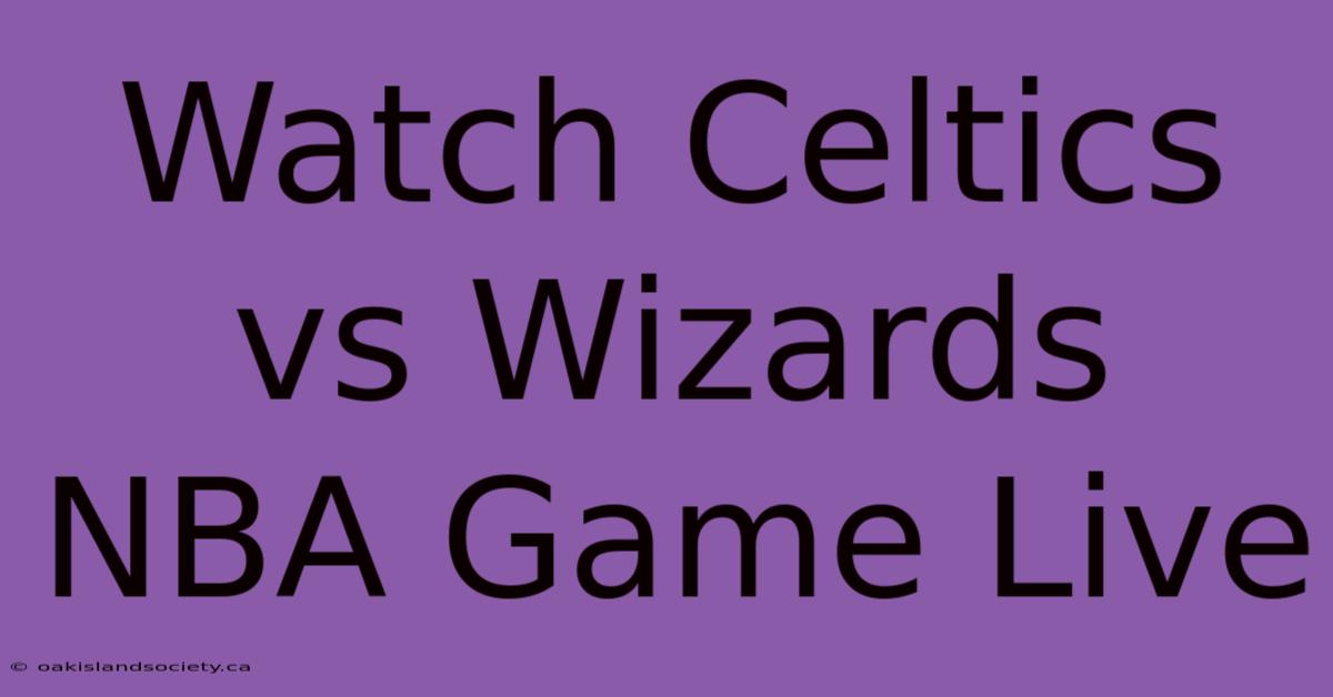 Watch Celtics Vs Wizards NBA Game Live