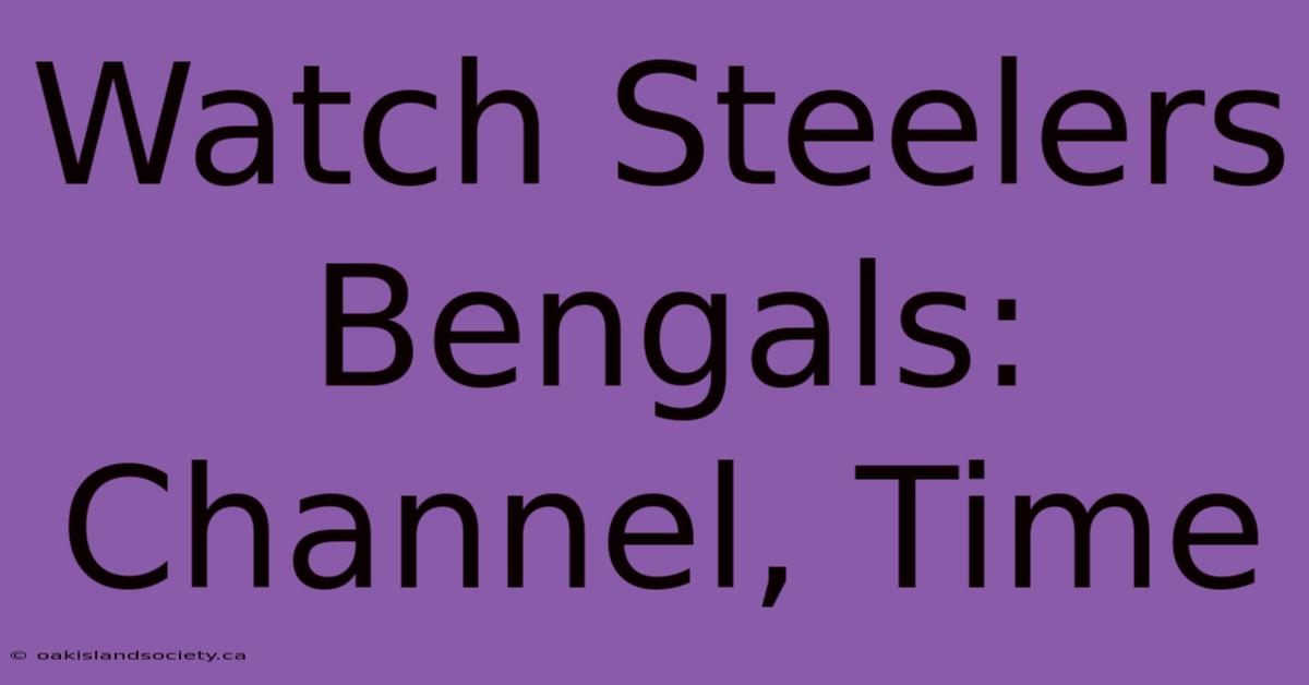 Watch Steelers Bengals: Channel, Time