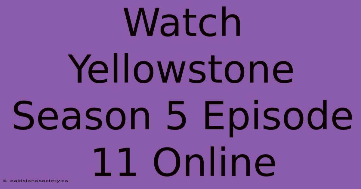 Watch Yellowstone Season 5 Episode 11 Online