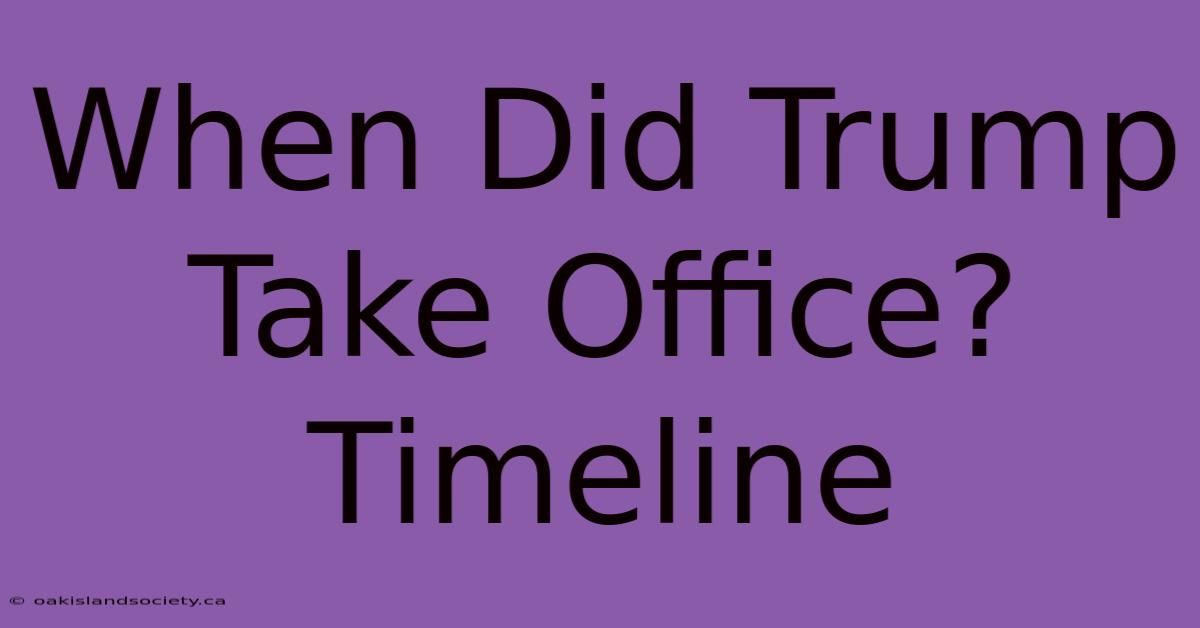 When Did Trump Take Office? Timeline 