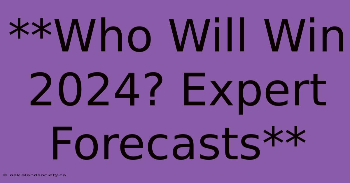 **Who Will Win 2024? Expert Forecasts**