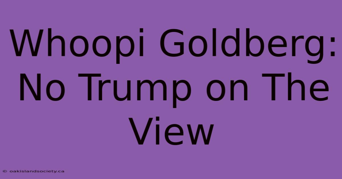 Whoopi Goldberg: No Trump On The View