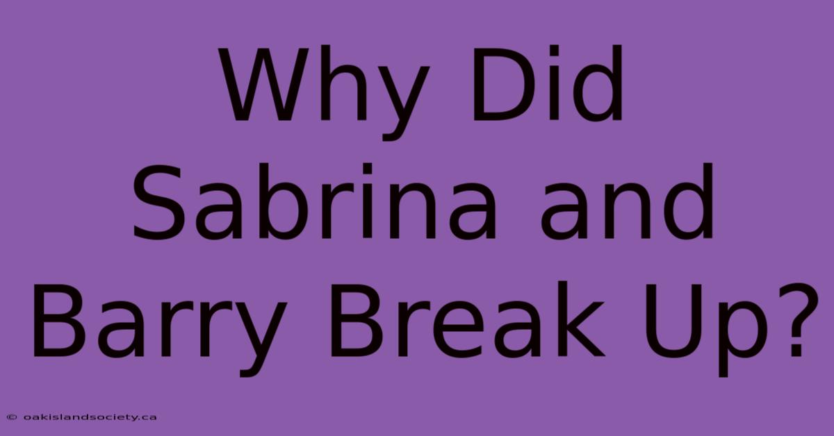 Why Did Sabrina And Barry Break Up?