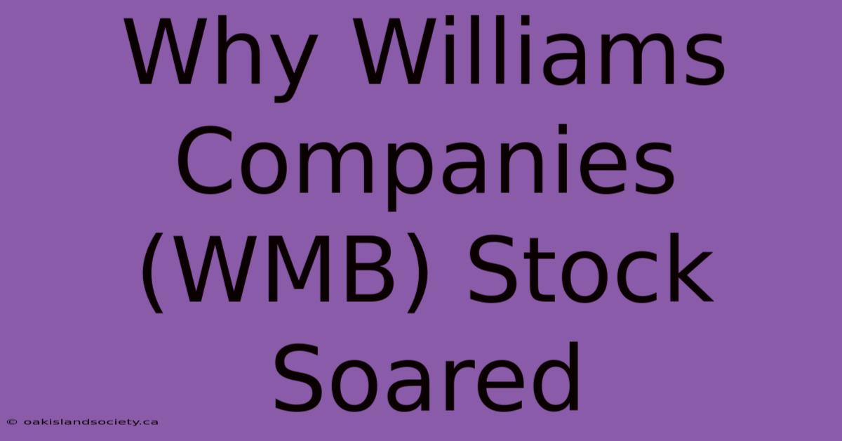 Why Williams Companies (WMB) Stock Soared