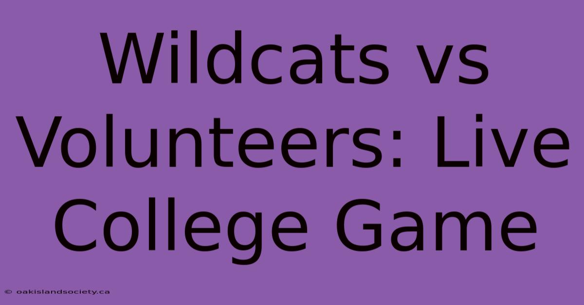 Wildcats Vs Volunteers: Live College Game