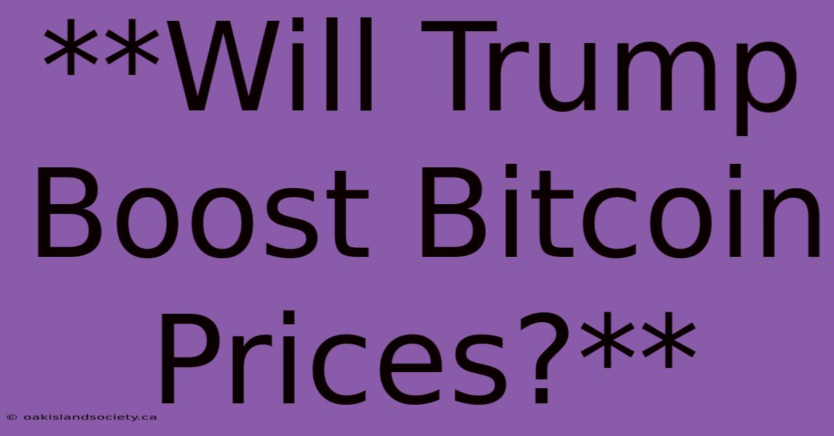 **Will Trump Boost Bitcoin Prices?** 