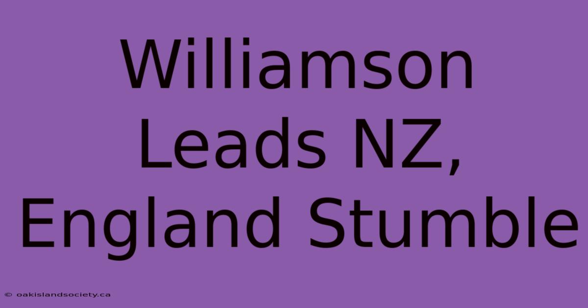 Williamson Leads NZ, England Stumble