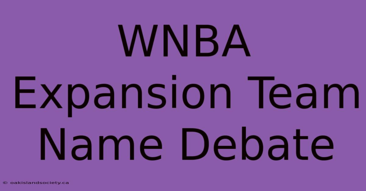 WNBA Expansion Team Name Debate