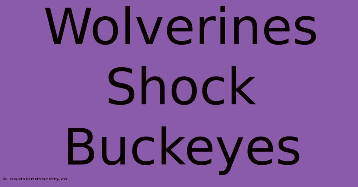 Wolverines Shock Buckeyes