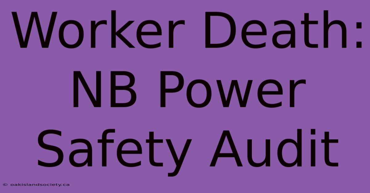 Worker Death: NB Power Safety Audit