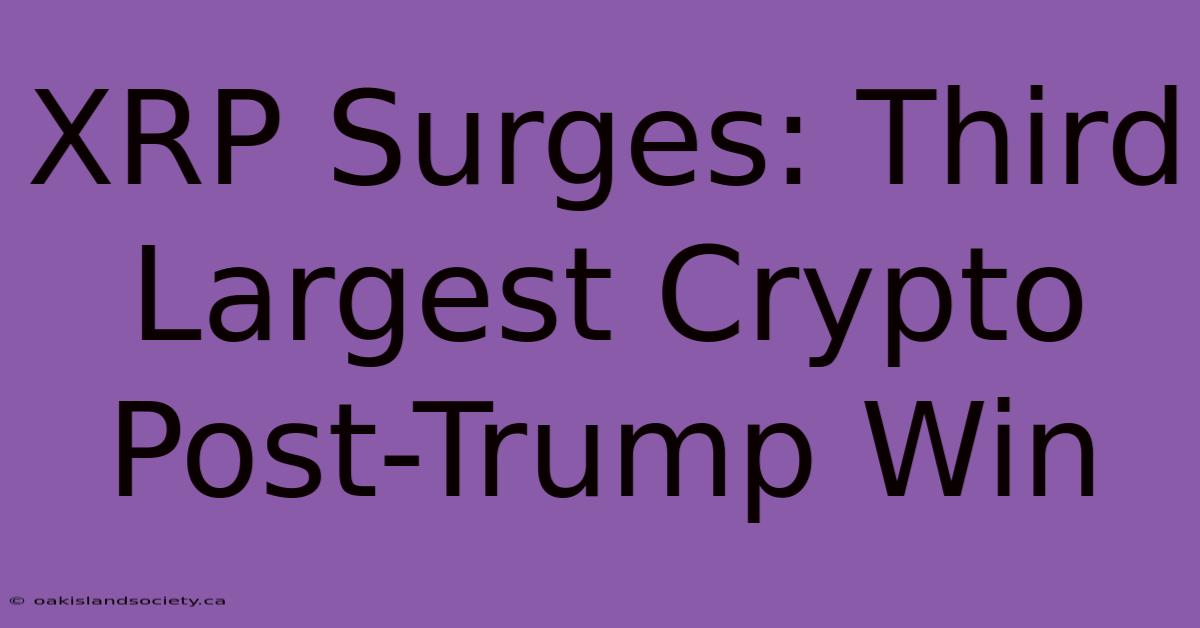 XRP Surges: Third Largest Crypto Post-Trump Win