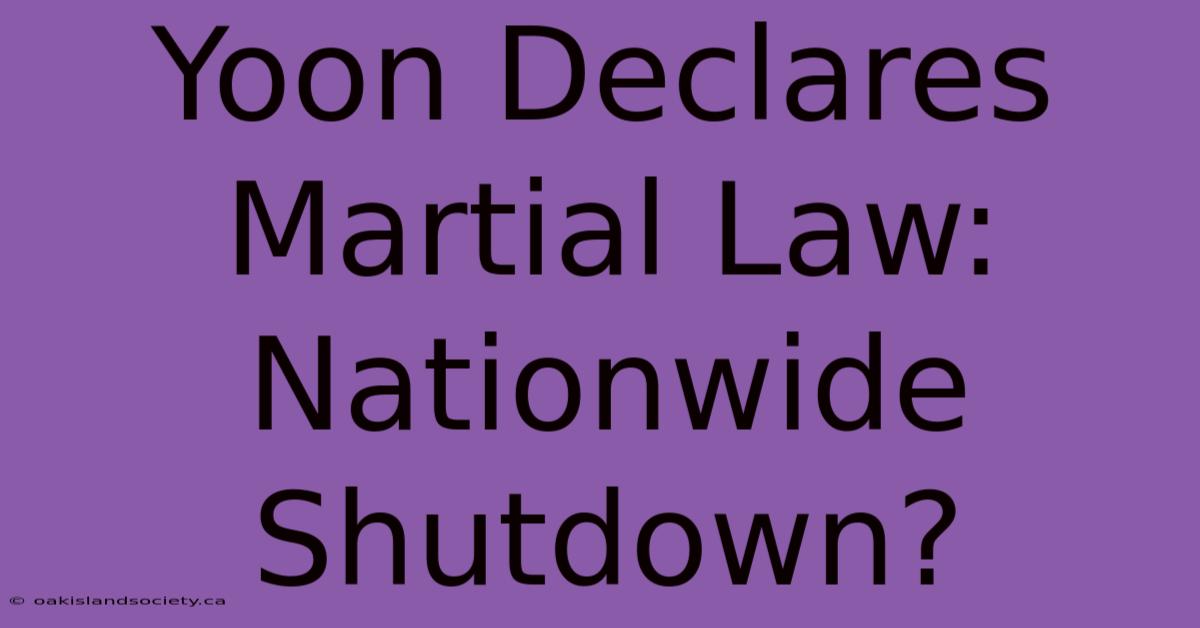 Yoon Declares Martial Law: Nationwide Shutdown?