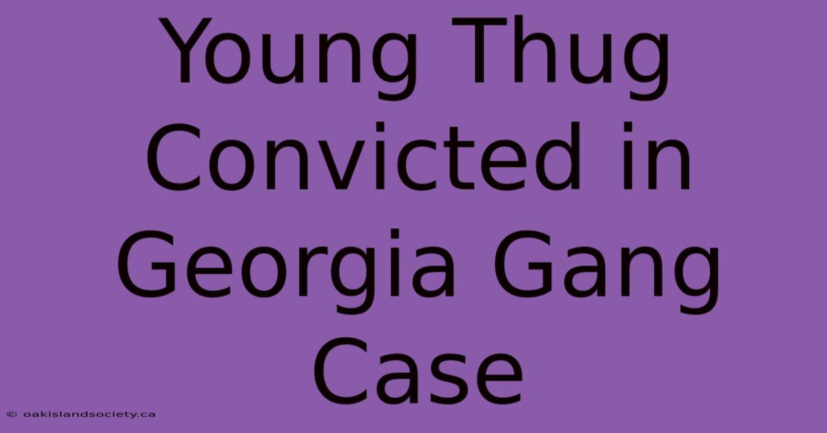 Young Thug Convicted In Georgia Gang Case