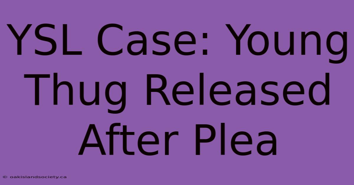 YSL Case: Young Thug Released After Plea