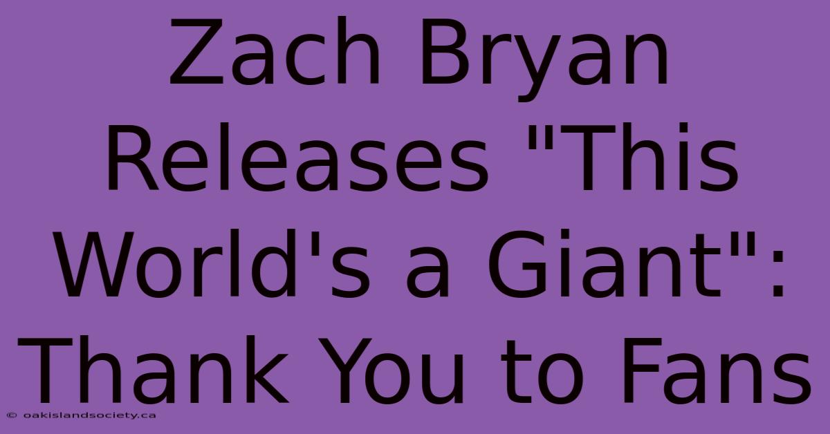 Zach Bryan Releases 