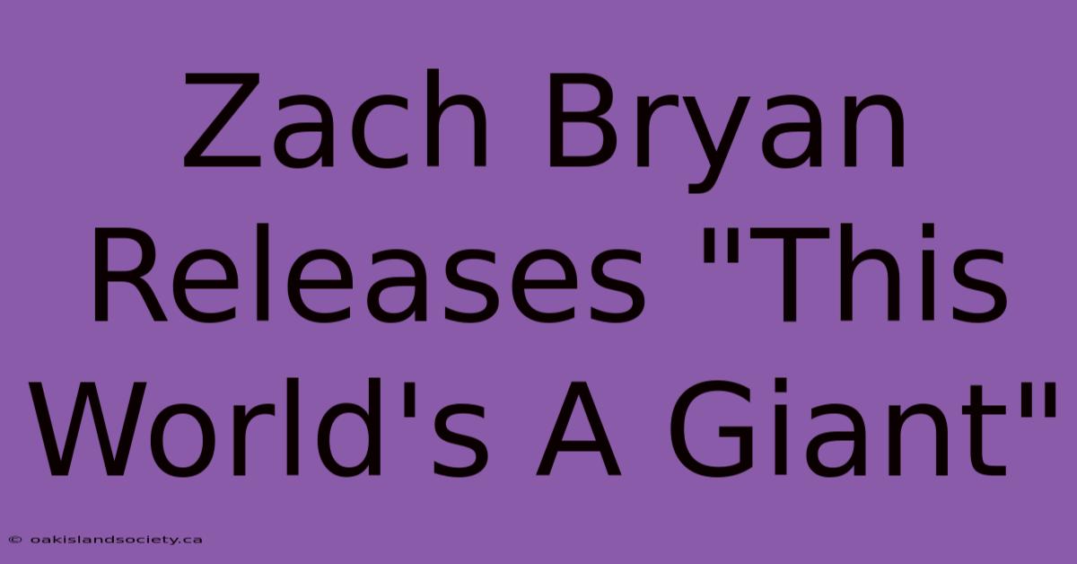 Zach Bryan Releases 