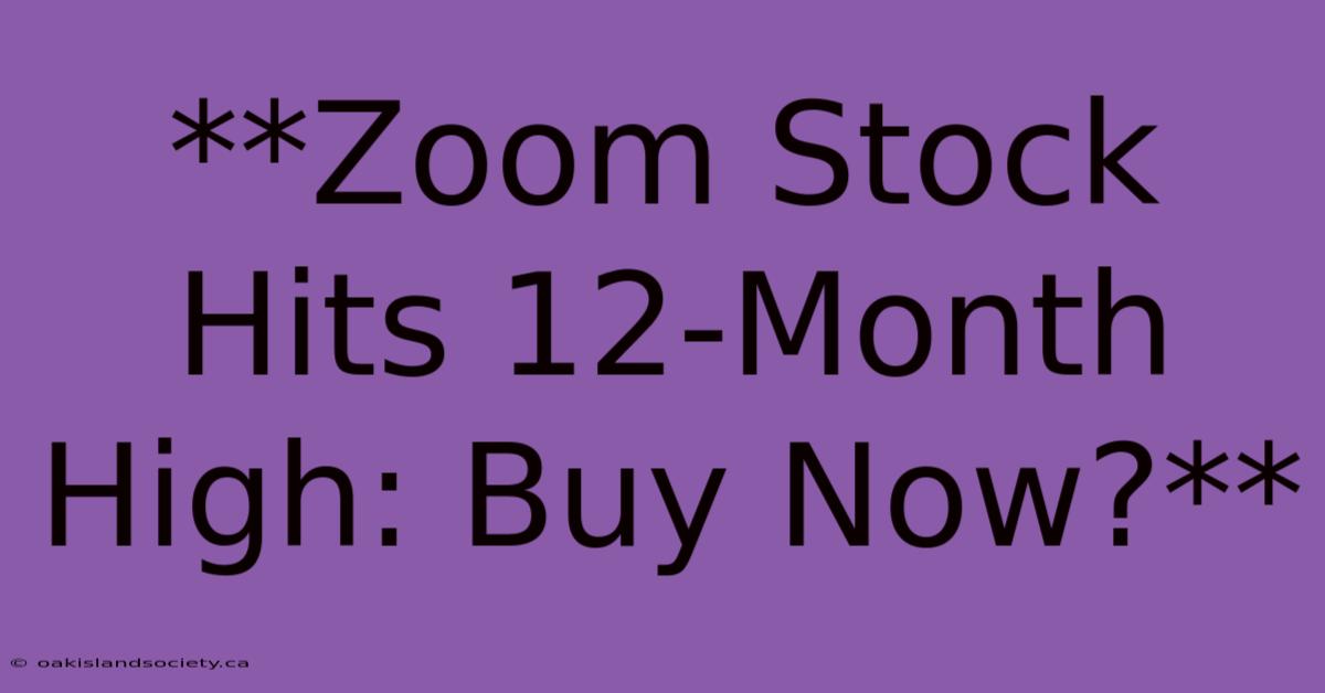 **Zoom Stock Hits 12-Month High: Buy Now?**